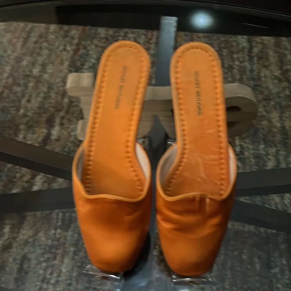 Stuart Weitzman Satin Muletown Mules Size 8.5 - Picture 1 of 7